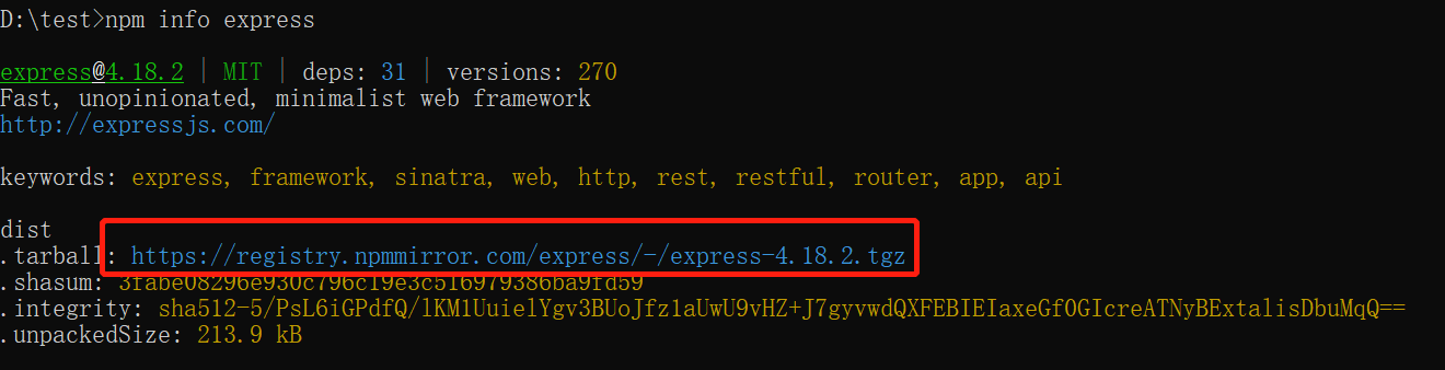 NPM INFO EXPRESS